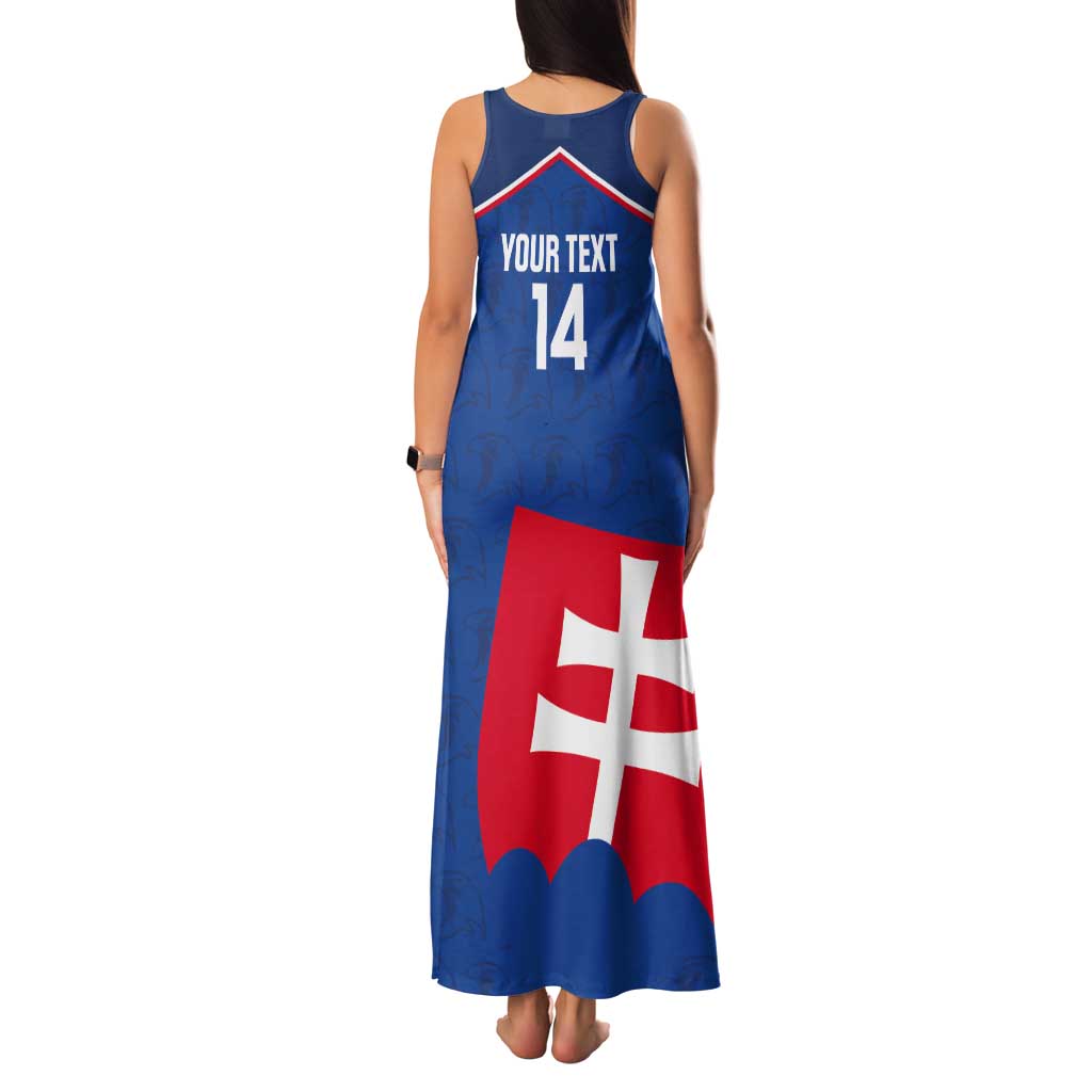 Custom Slovakia Football Tank Maxi Dress Come On Sokoli Falcon Pattern