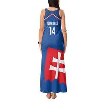 Custom Slovakia Football Tank Maxi Dress Come On Sokoli Falcon Pattern