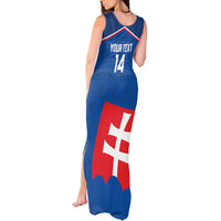 Custom Slovakia Football Tank Maxi Dress Come On Sokoli Falcon Pattern