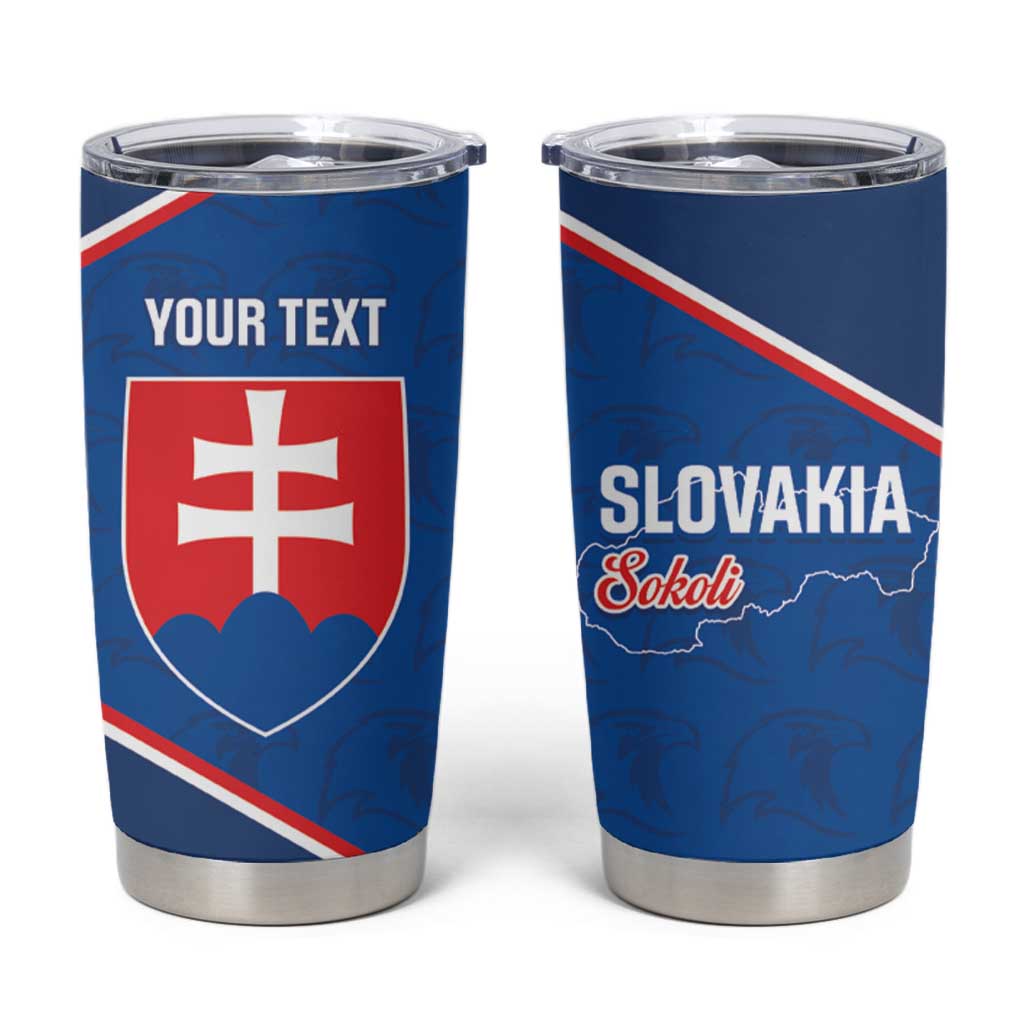 Custom Slovakia Football Tumbler Cup Come On Sokoli Falcon Pattern