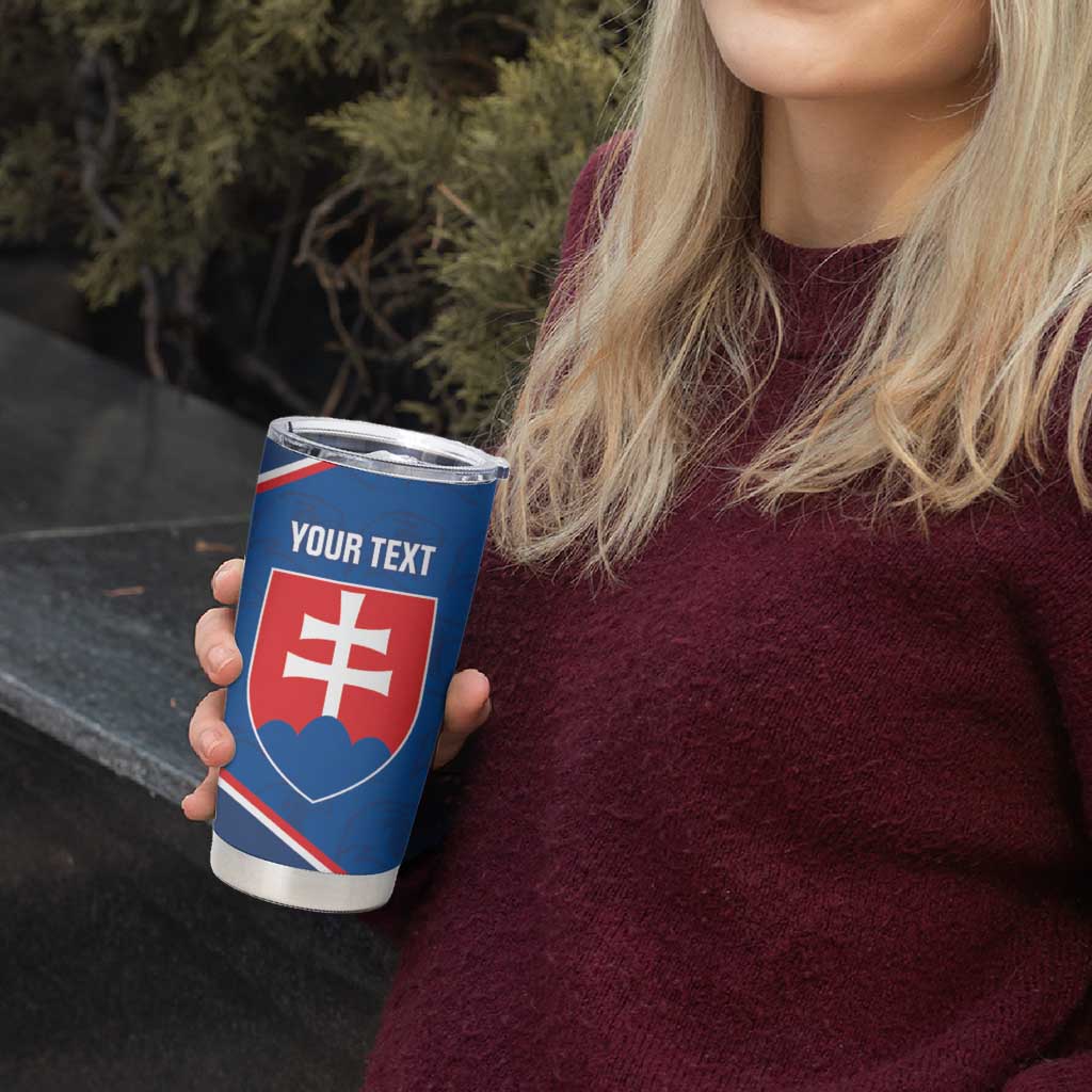 Custom Slovakia Football Tumbler Cup Come On Sokoli Falcon Pattern