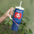 Custom Slovakia Football Tumbler With Handle Come On Sokoli Falcon Pattern