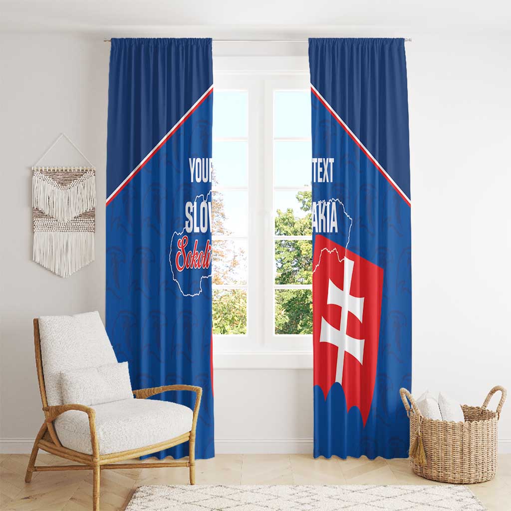 Custom Slovakia Football Window Curtain Come On Sokoli Falcon Pattern