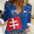 Custom Slovakia Football Women Casual Shirt Come On Sokoli Falcon Pattern
