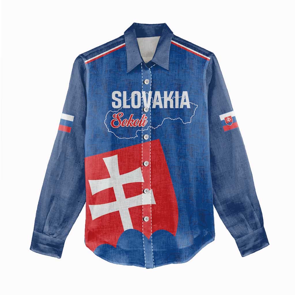 Custom Slovakia Football Women Casual Shirt Come On Sokoli Falcon Pattern