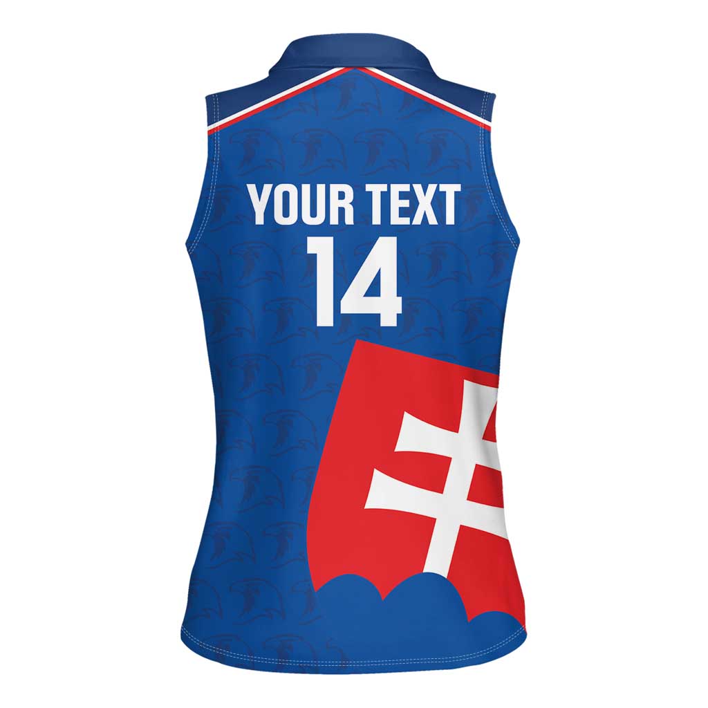 Custom Slovakia Football Women Sleeveless Polo Shirt Come On Sokoli Falcon Pattern