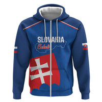 Custom Slovakia Football Zip Hoodie Come On Sokoli Falcon Pattern