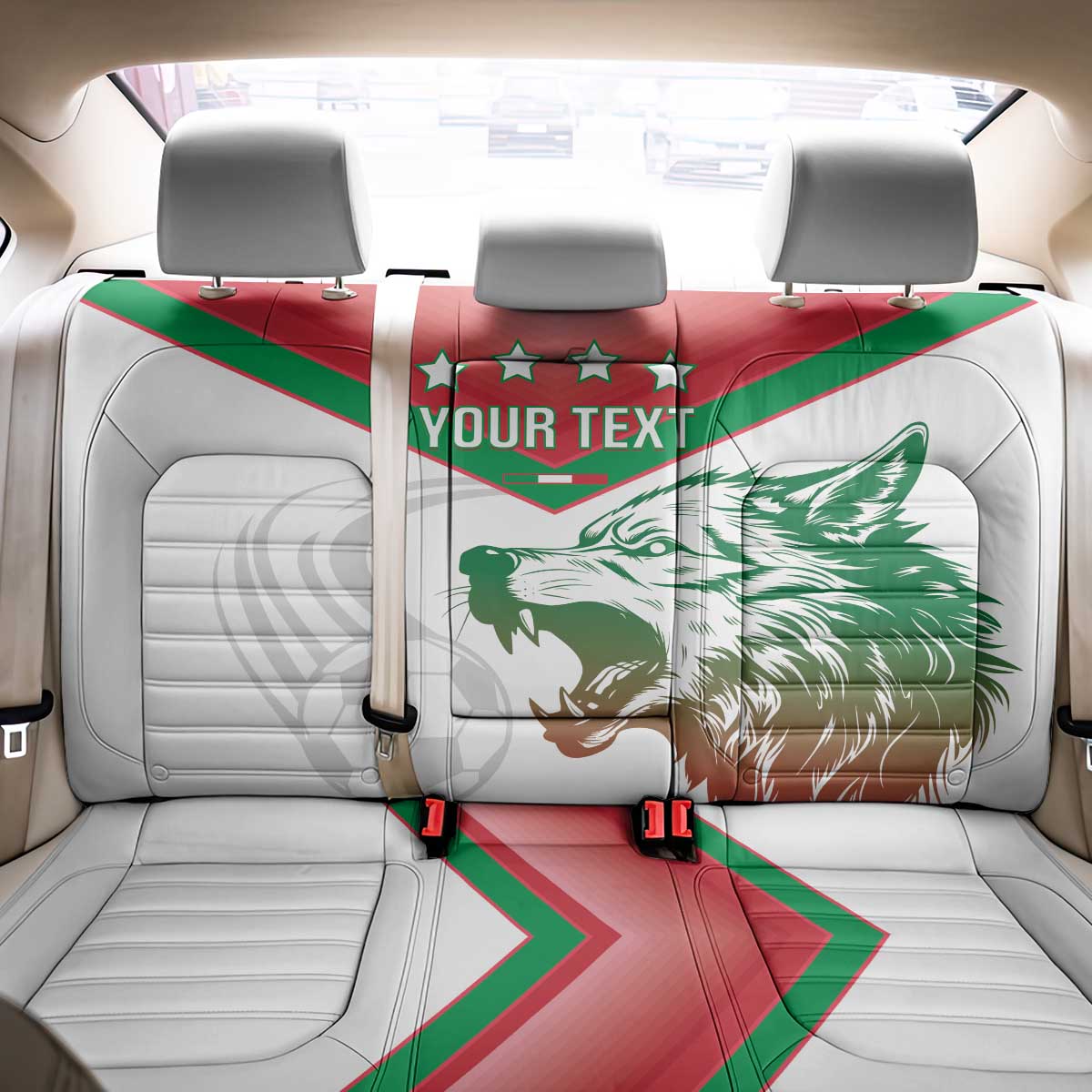 Custom Italy Football Back Car Seat Cover Go Gli Azzurri Italian Wolf