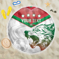 Custom Italy Football Beach Blanket Go Gli Azzurri Italian Wolf