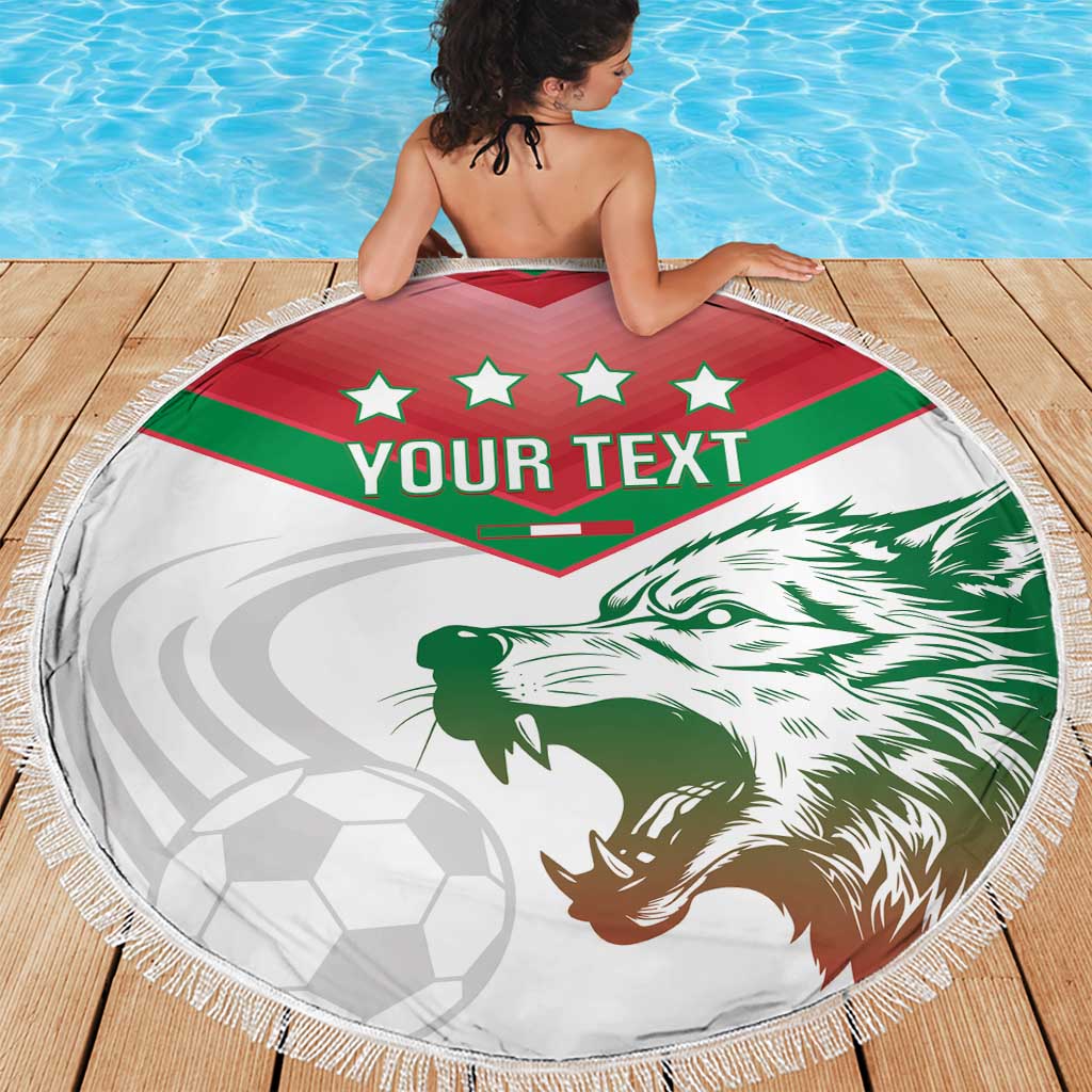 Custom Italy Football Beach Blanket Go Gli Azzurri Italian Wolf