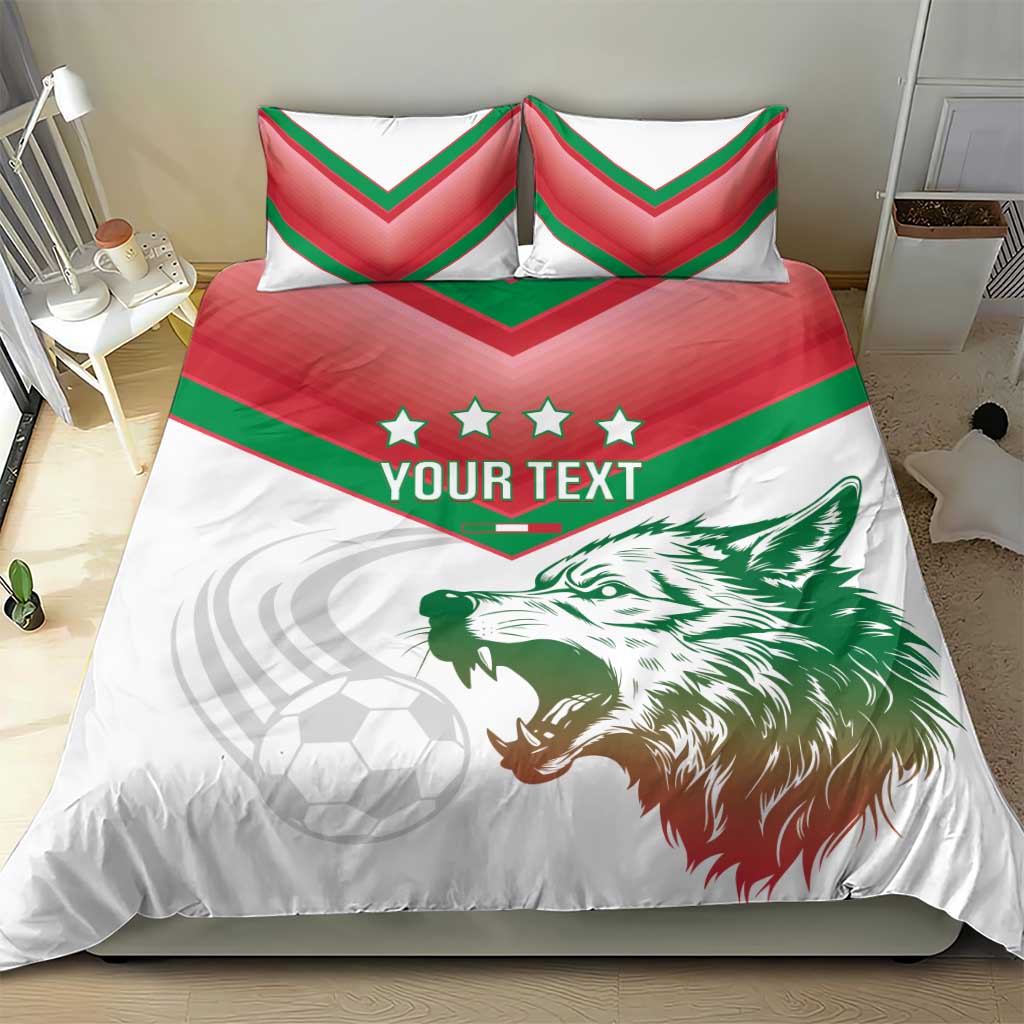 Custom Italy Football Bedding Set Go Gli Azzurri Italian Wolf