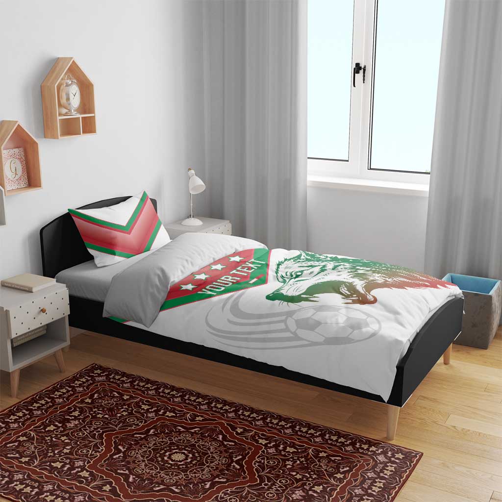 Custom Italy Football Bedding Set Go Gli Azzurri Italian Wolf