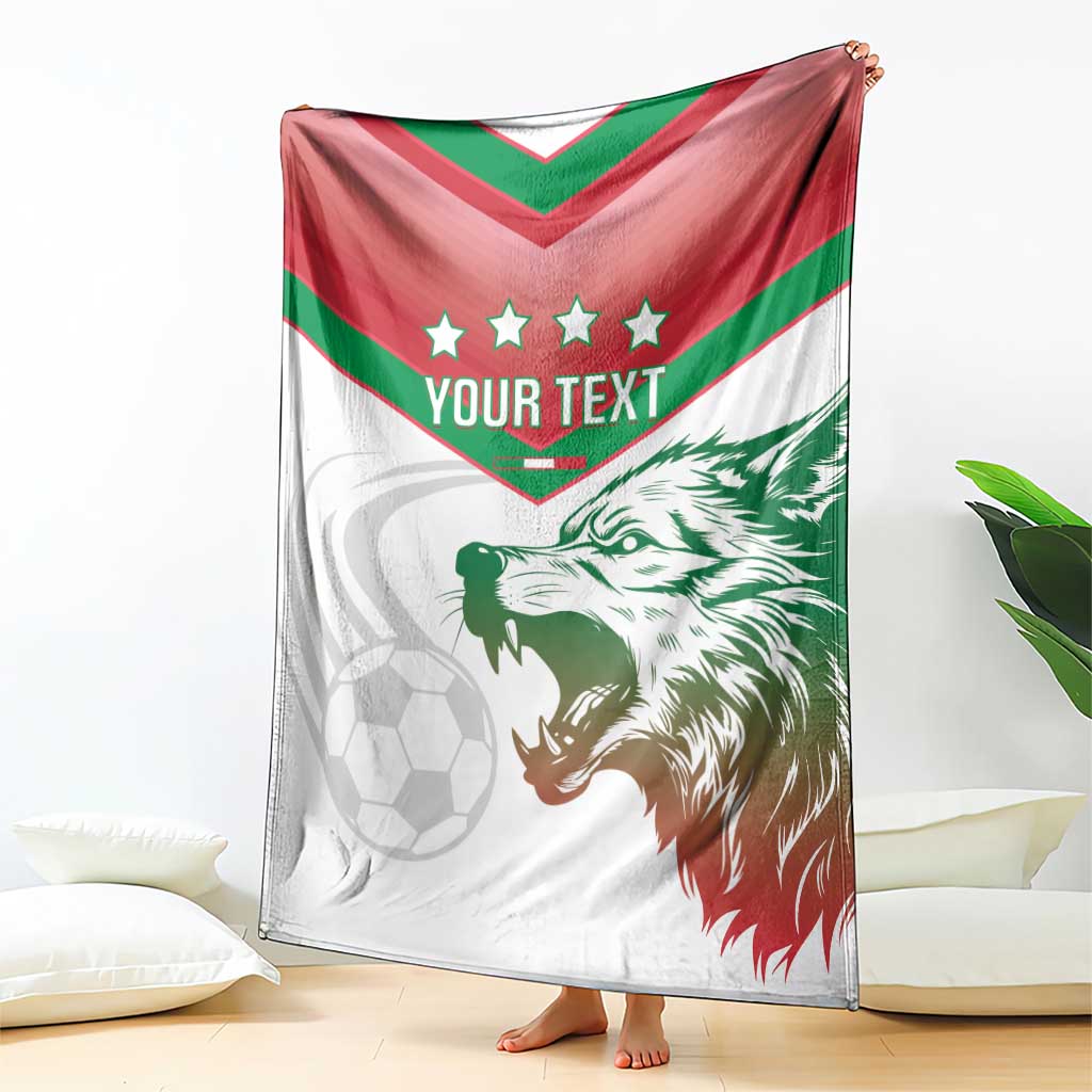 Custom Italy Football Blanket Go Gli Azzurri Italian Wolf
