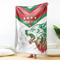 Custom Italy Football Blanket Go Gli Azzurri Italian Wolf