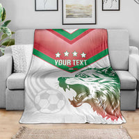 Custom Italy Football Blanket Go Gli Azzurri Italian Wolf