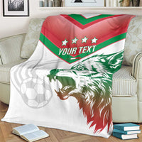 Custom Italy Football Blanket Go Gli Azzurri Italian Wolf
