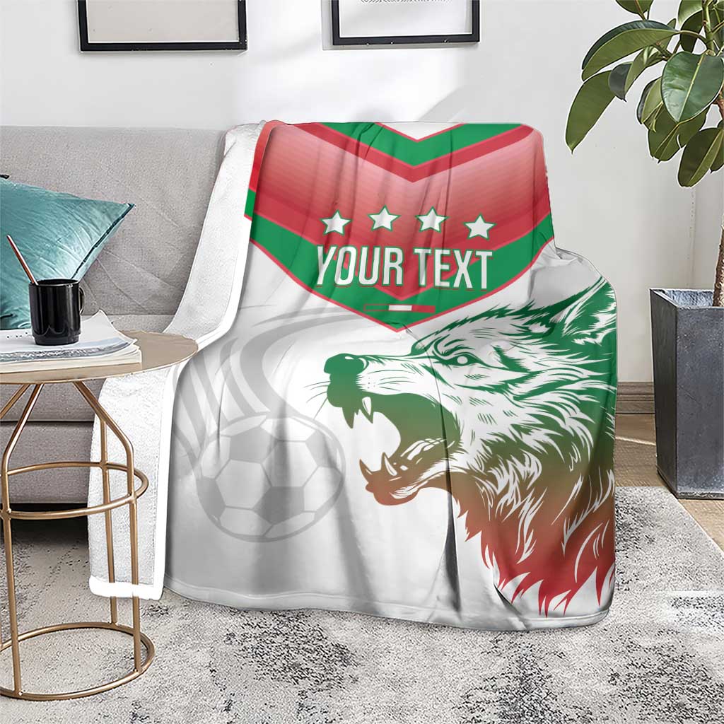 Custom Italy Football Blanket Go Gli Azzurri Italian Wolf