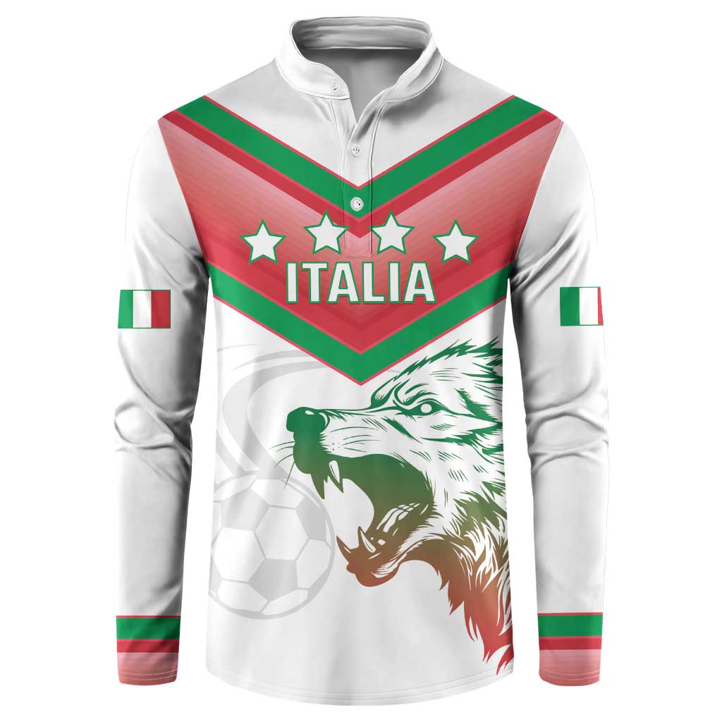 Custom Italy Football Button Sweatshirt Go Gli Azzurri Italian Wolf