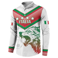 Custom Italy Football Button Sweatshirt Go Gli Azzurri Italian Wolf