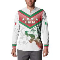 Custom Italy Football Button Sweatshirt Go Gli Azzurri Italian Wolf