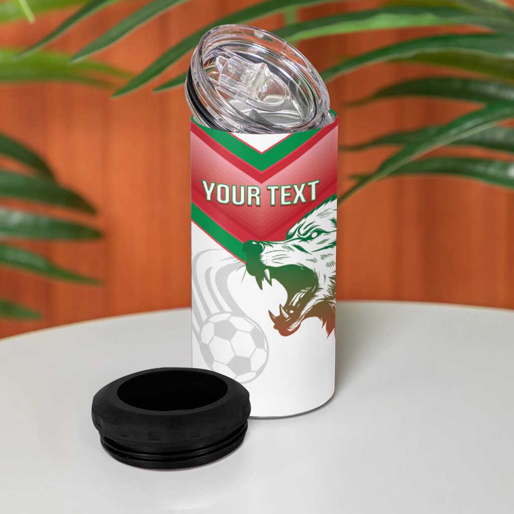 Custom Italy Football 4 in 1 Can Cooler Tumbler Go Gli Azzurri Italian Wolf