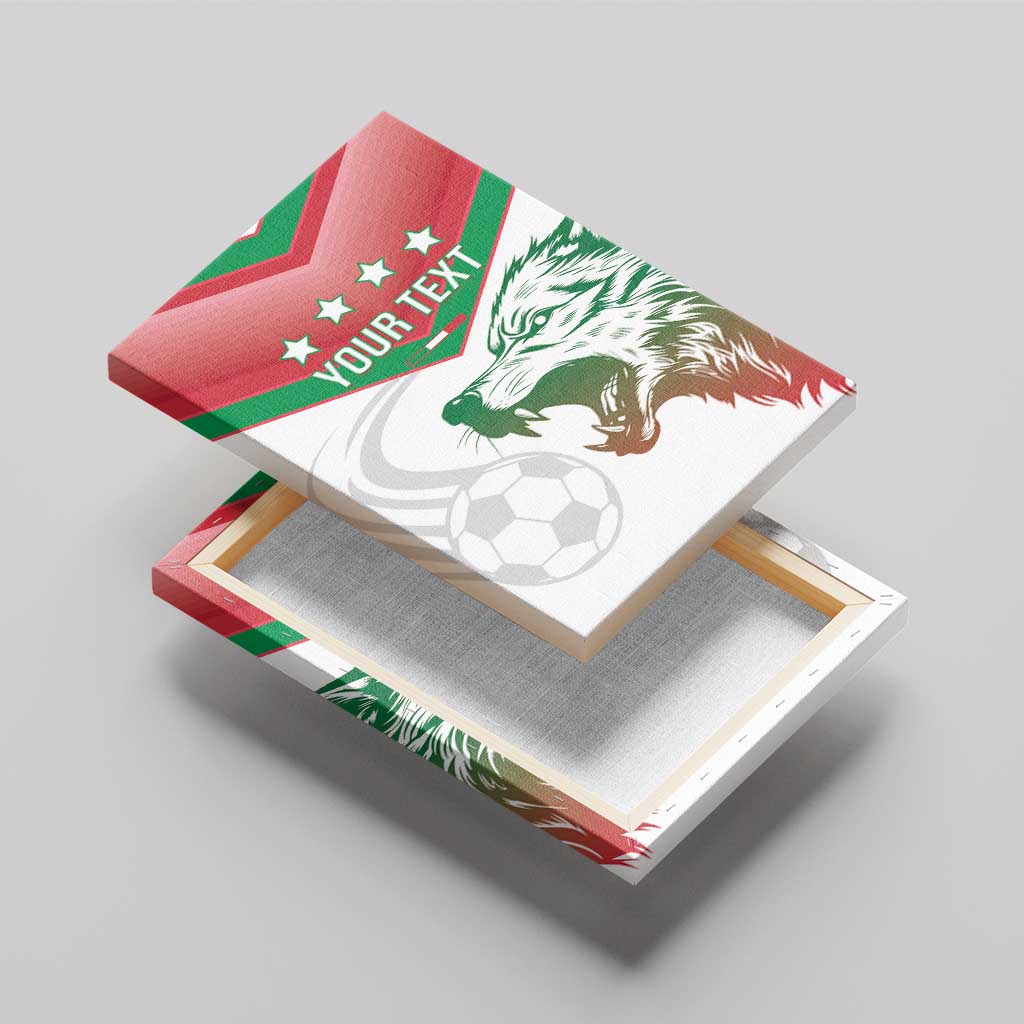 Custom Italy Football Canvas Wall Art Go Gli Azzurri Italian Wolf