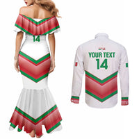 Custom Italy Football Couples Matching Mermaid Dress and Long Sleeve Button Shirt Go Gli Azzurri Italian Wolf