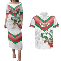 Custom Italy Football Couples Matching Puletasi and Hawaiian Shirt Go Gli Azzurri Italian Wolf