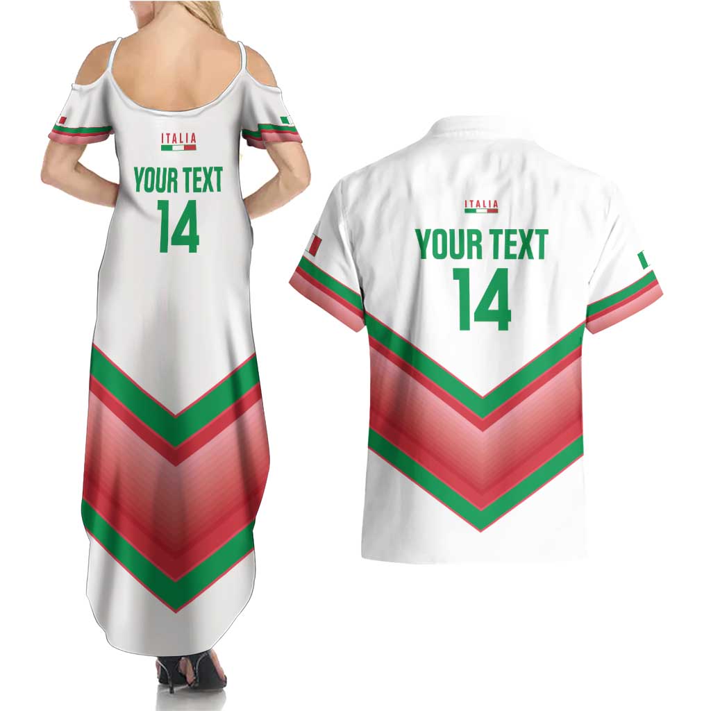 Custom Italy Football Couples Matching Summer Maxi Dress and Hawaiian Shirt Go Gli Azzurri Italian Wolf