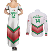 Custom Italy Football Couples Matching Summer Maxi Dress and Long Sleeve Button Shirt Go Gli Azzurri Italian Wolf