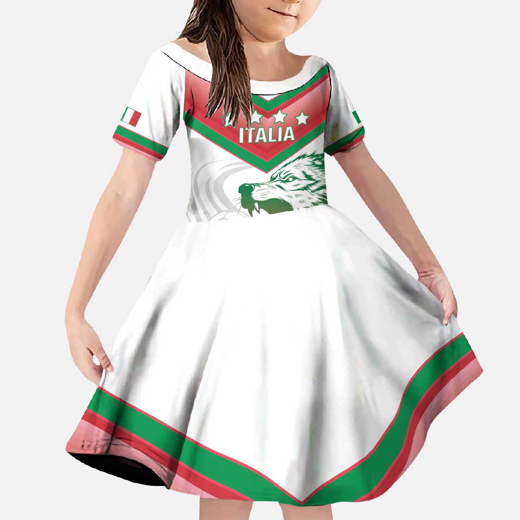 Custom Italy Football Family Matching Long Sleeve Bodycon Dress and Hawaiian Shirt Go Gli Azzurri Italian Wolf