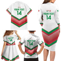 Custom Italy Football Family Matching Long Sleeve Bodycon Dress and Hawaiian Shirt Go Gli Azzurri Italian Wolf