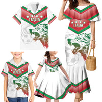 Custom Italy Football Family Matching Mermaid Dress and Hawaiian Shirt Go Gli Azzurri Italian Wolf