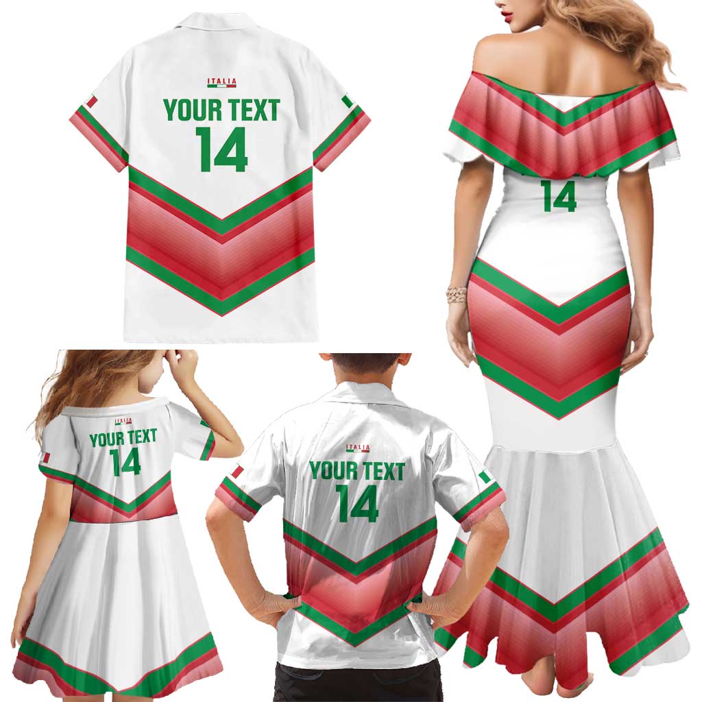 Custom Italy Football Family Matching Mermaid Dress and Hawaiian Shirt Go Gli Azzurri Italian Wolf