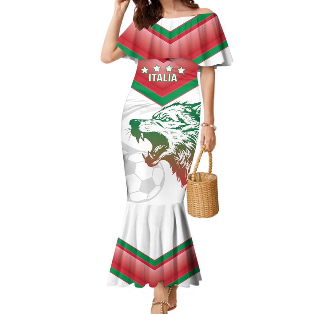 Custom Italy Football Family Matching Mermaid Dress and Hawaiian Shirt Go Gli Azzurri Italian Wolf