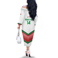 Custom Italy Football Family Matching Off The Shoulder Long Sleeve Dress and Hawaiian Shirt Go Gli Azzurri Italian Wolf