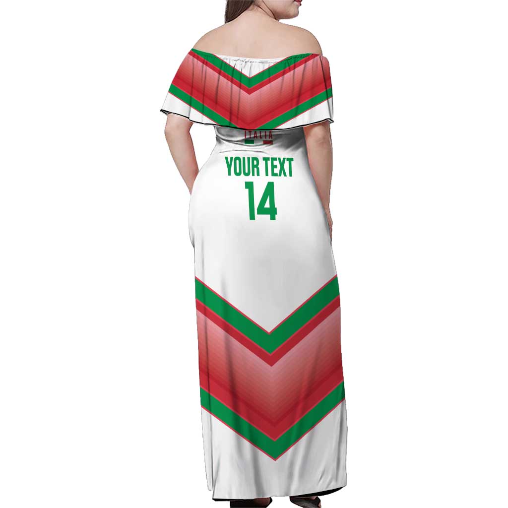 Custom Italy Football Family Matching Off Shoulder Maxi Dress and Hawaiian Shirt Go Gli Azzurri Italian Wolf