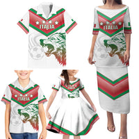 Custom Italy Football Family Matching Puletasi and Hawaiian Shirt Go Gli Azzurri Italian Wolf
