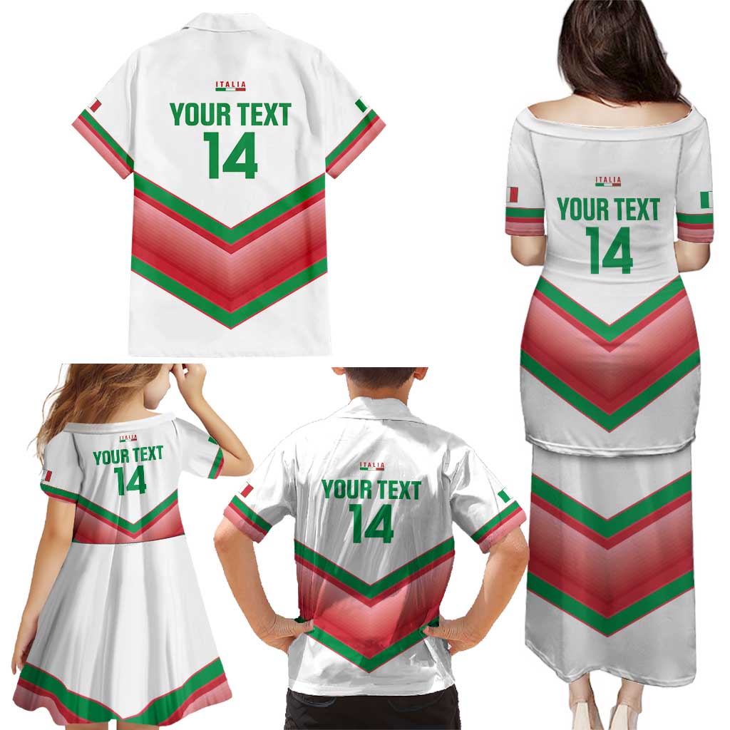 Custom Italy Football Family Matching Puletasi and Hawaiian Shirt Go Gli Azzurri Italian Wolf