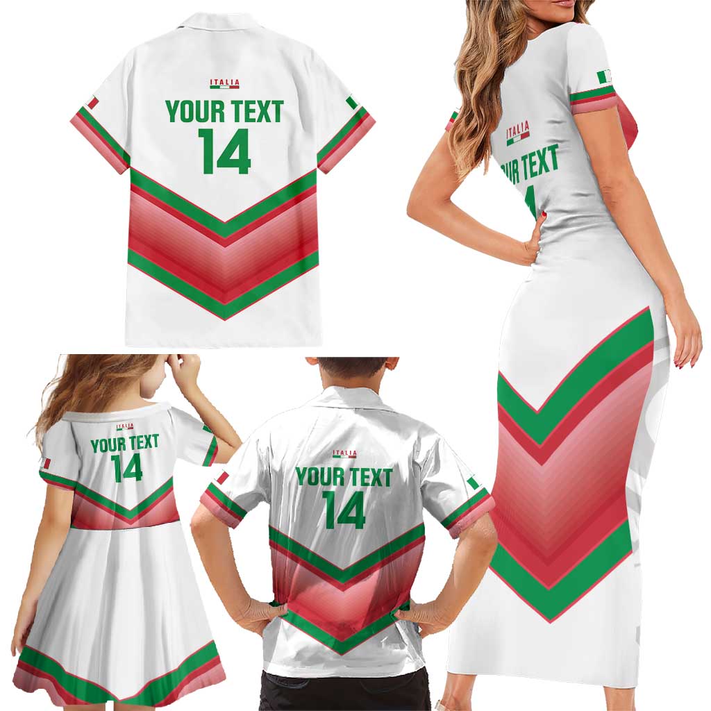 Custom Italy Football Family Matching Short Sleeve Bodycon Dress and Hawaiian Shirt Go Gli Azzurri Italian Wolf