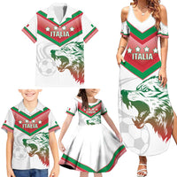 Custom Italy Football Family Matching Summer Maxi Dress and Hawaiian Shirt Go Gli Azzurri Italian Wolf
