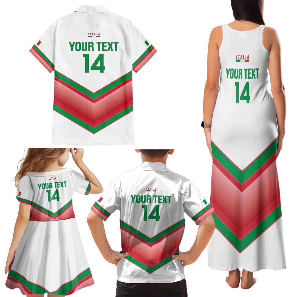 Custom Italy Football Family Matching Tank Maxi Dress and Hawaiian Shirt Go Gli Azzurri Italian Wolf