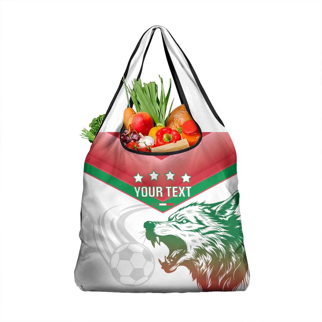 Custom Italy Football Grocery Bag Go Gli Azzurri Italian Wolf