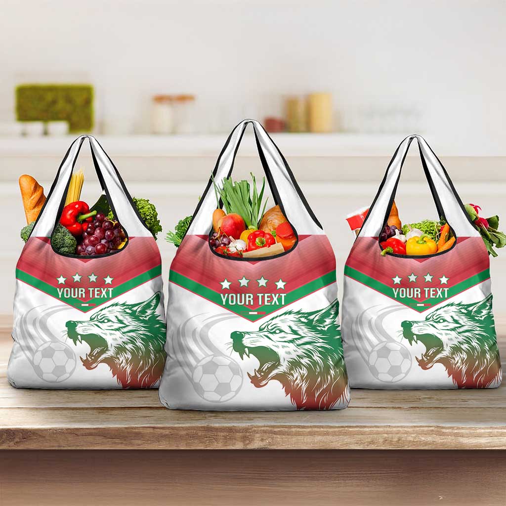 Custom Italy Football Grocery Bag Go Gli Azzurri Italian Wolf