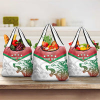 Custom Italy Football Grocery Bag Go Gli Azzurri Italian Wolf