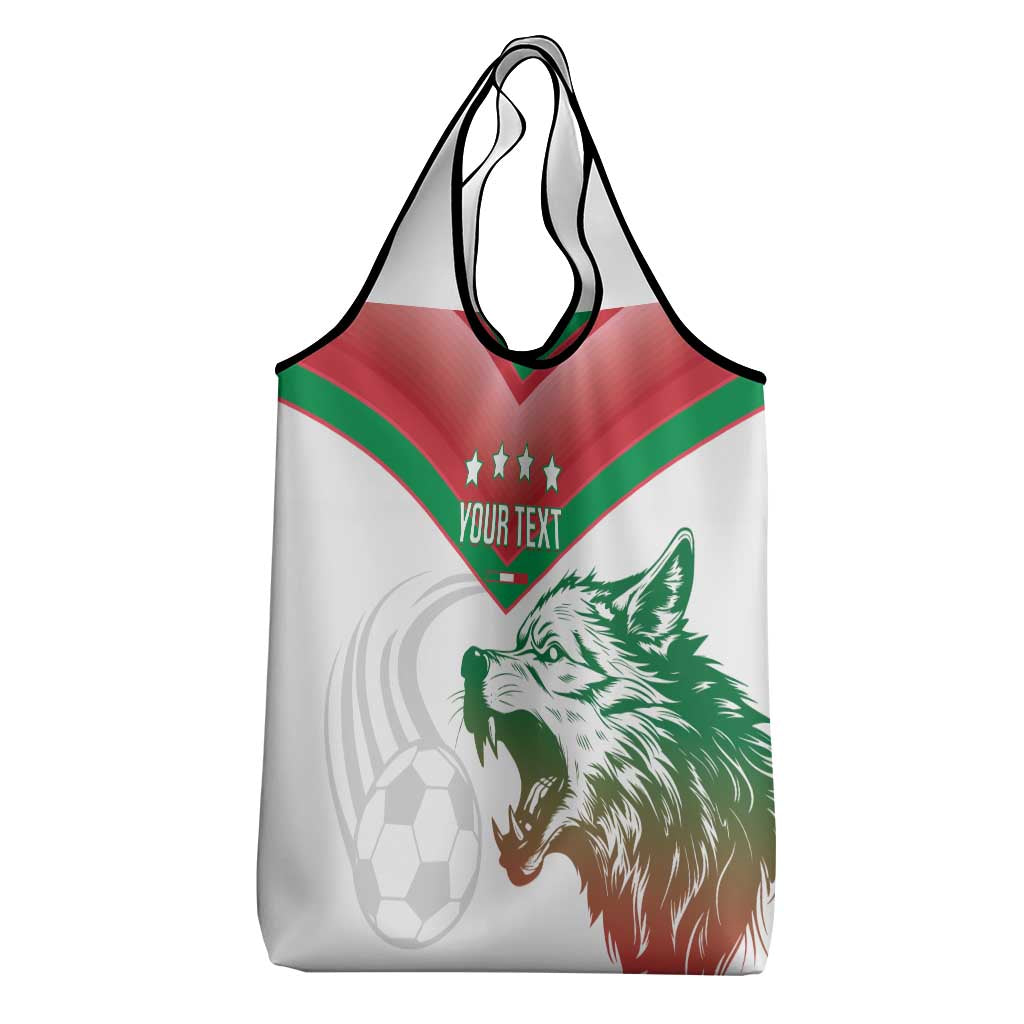 Custom Italy Football Grocery Bag Go Gli Azzurri Italian Wolf