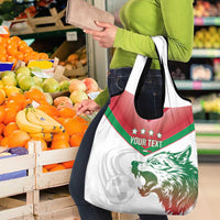 Custom Italy Football Grocery Bag Go Gli Azzurri Italian Wolf