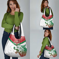 Custom Italy Football Grocery Bag Go Gli Azzurri Italian Wolf