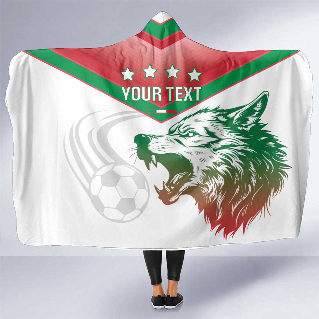 Custom Italy Football Hooded Blanket Go Gli Azzurri Italian Wolf