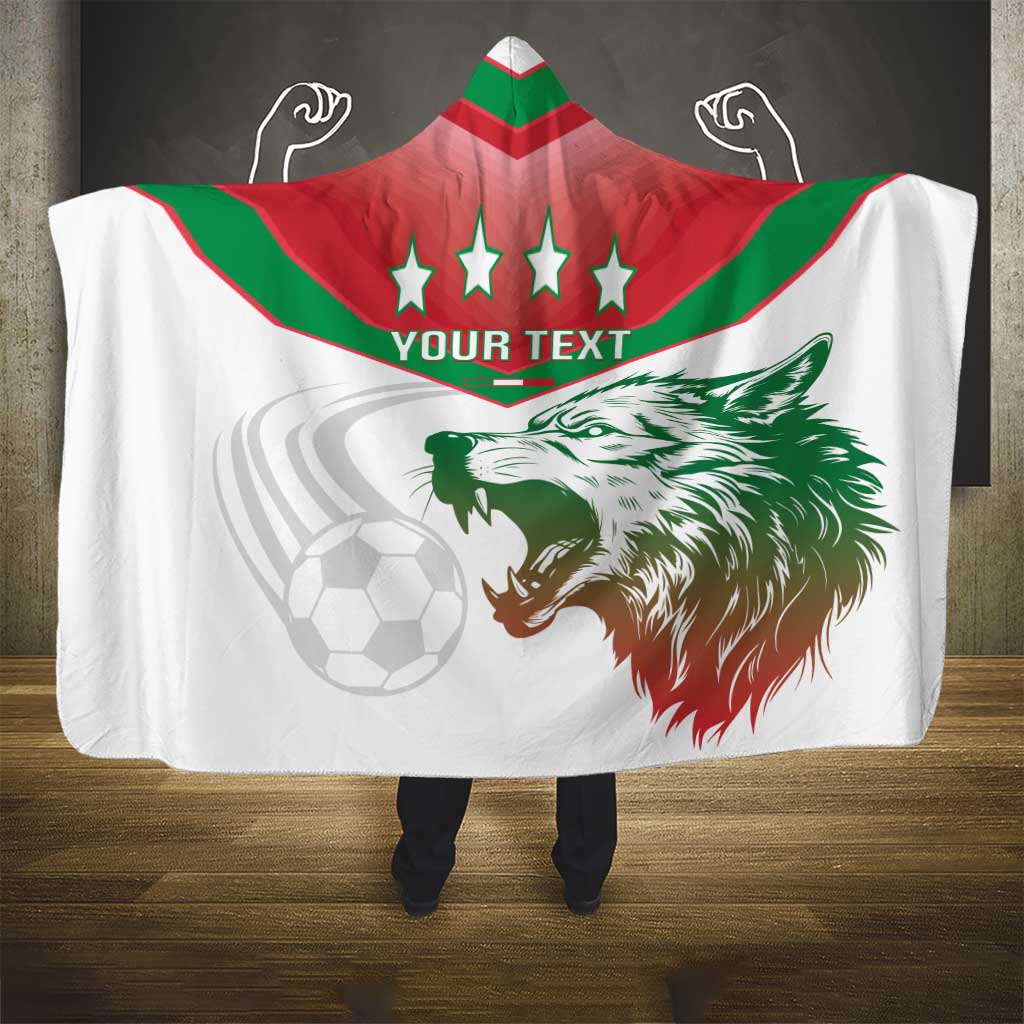 Custom Italy Football Hooded Blanket Go Gli Azzurri Italian Wolf